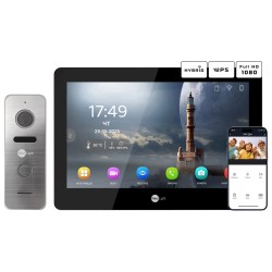 Комплект відеодомофону Neolight MEZZO Hybrid Black + PRIME FHD Silver з кутком