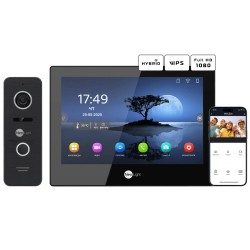 Комплект відеодомофону Neolight ALPHA Hybrid Black + PRIME FHD Black з кутком