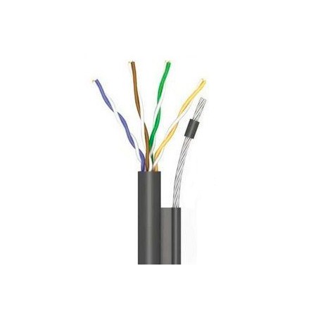 Кабель (UTP мідь вуличний з тросом) OK-Net 4*2*0,51 КППт-ВП (100) трос 7*0,5мм cat 5e, бухта 305 м