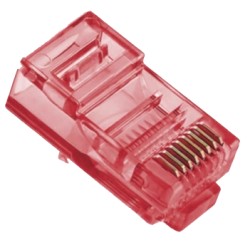 Конектор (100 шт/уп.) Ritar RJ-45 8P8C UTP Cat-5 Q100 Red