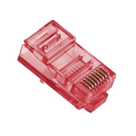 Конектор (100 шт/уп.) Ritar RJ-45 8P8C UTP Cat-5 Q100 Red