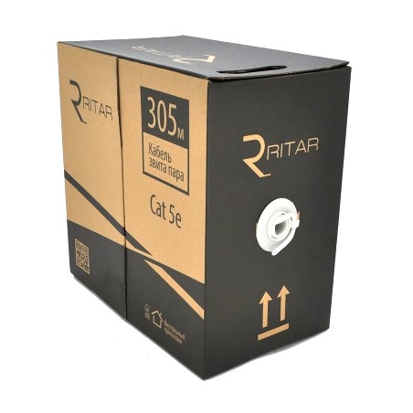 Кабель Ritar внутрішній КВПЕ FTP CCA (4*2*0.51) 4p 24 AWG (305м)