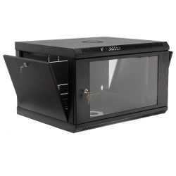 Шафа 19" 6U, 600x500x373мм акрилове скло, чорна