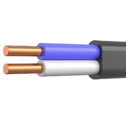 Кабель ВВГ нг LS П 2х1,5 чорний (Україна) (100м)