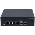 Комутатор 4 порти керований Hikvision DS-3T1506HP-EI-UPS PoE