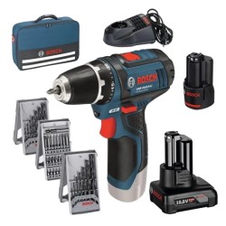 Акумуляторний дриль-шурупокрут + набір біт + свердла (39 шт.) Bosch Professional GSR 12V-15