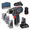Акумуляторний дриль-шурупокрут + набір біт + свердла (39 шт.) Bosch Professional GSR 12V-15